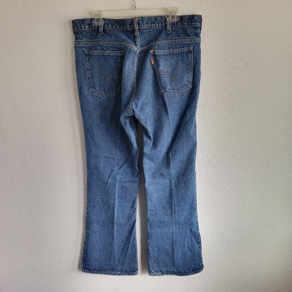 Vintage Levi’s 517 Orange Tab 80s Boot Cut Flare Jeans Size 36X30 - Picture 2 of 8
